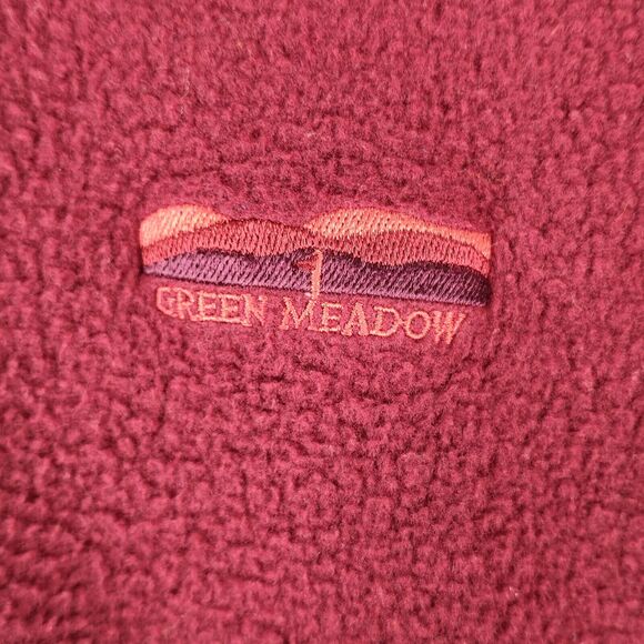 Divots Green Meadows Golf 1/2 Zip Pullover Sweater Mens XL Burgundy Polar Fleece - Picture 3 of 10